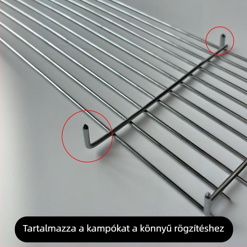 Kereskedelmi grillsütő rács lábakkal, négyszögletes és téglalap alakú, vastagított és megerősített
