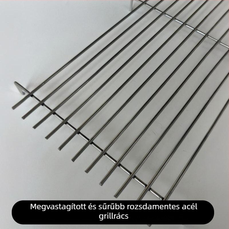 Kereskedelmi grillsütő rács lábakkal, négyszögletes és téglalap alakú, vastagított és megerősített