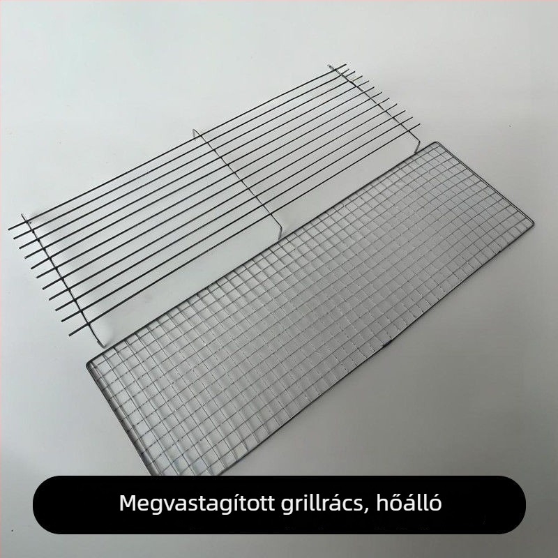 Kereskedelmi grillsütő rács lábakkal, négyszögletes és téglalap alakú, vastagított és megerősített