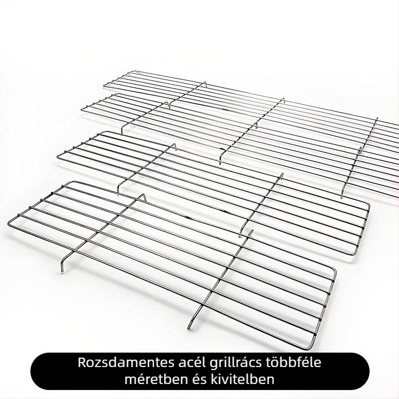 Kereskedelmi grillsütő rács lábakkal, négyszögletes és téglalap alakú, vastagított és megerősített