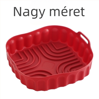 Magas hőállóságú szilikon sütőtepsi légsütőhöz, újrahasználható sütőmatrac, háztartási sütőtál.