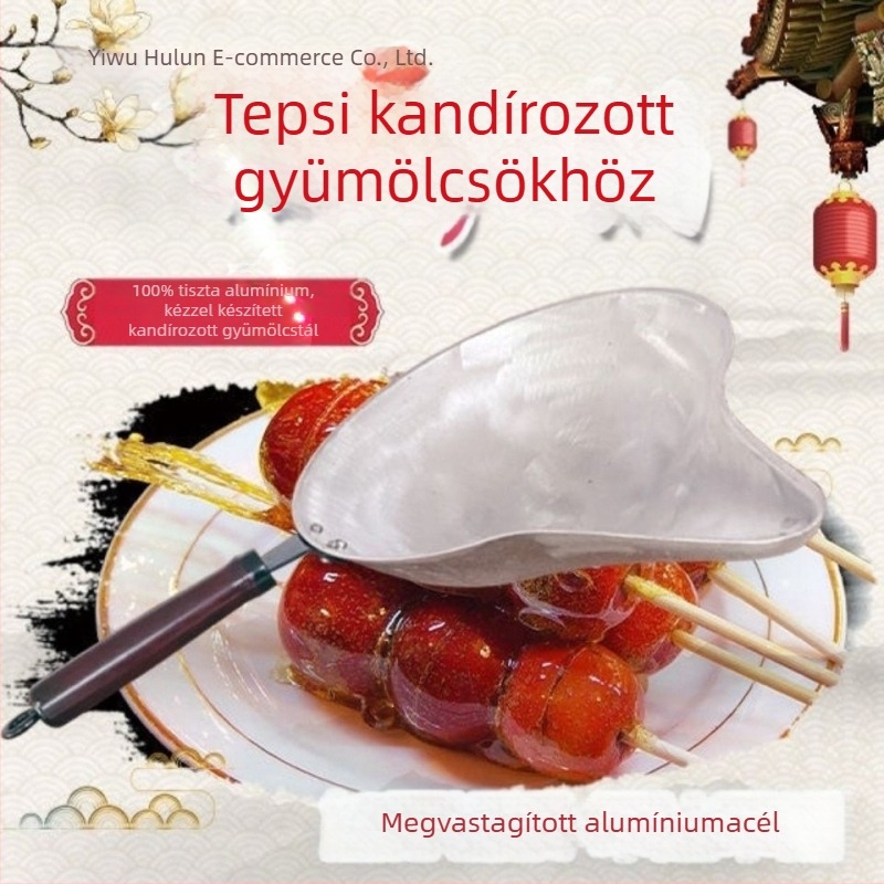 Alumínium edény cukorral bevont gyümölcsök készítéséhez – forraláshoz és cukorszirupba merítéshez, tapadásmentes, kereskedelmi használatra