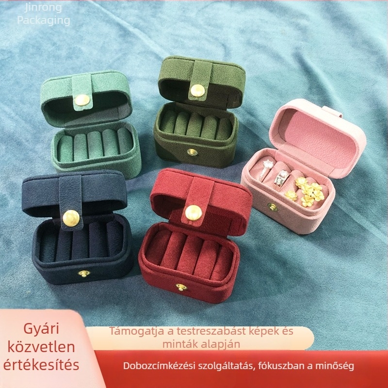 Hordozható gyűrűtároló doboz, mini gyűrűtartó fülbevalóknak, kis ékszerdoboz