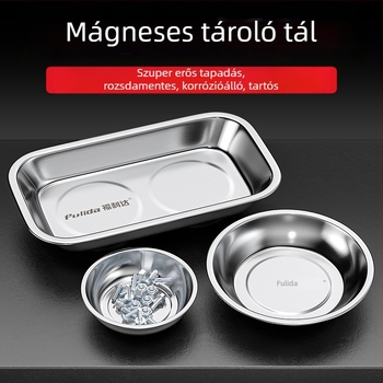 Rozsdamentes acél mágneses tárolótál autójavításhoz