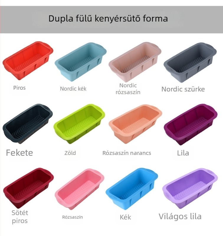 Hőálló téglalap alakú szilikon süteményforma sütéshez