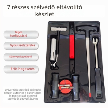 Autóüveg eltávolító készlet acélsodronnyal, hét darabos