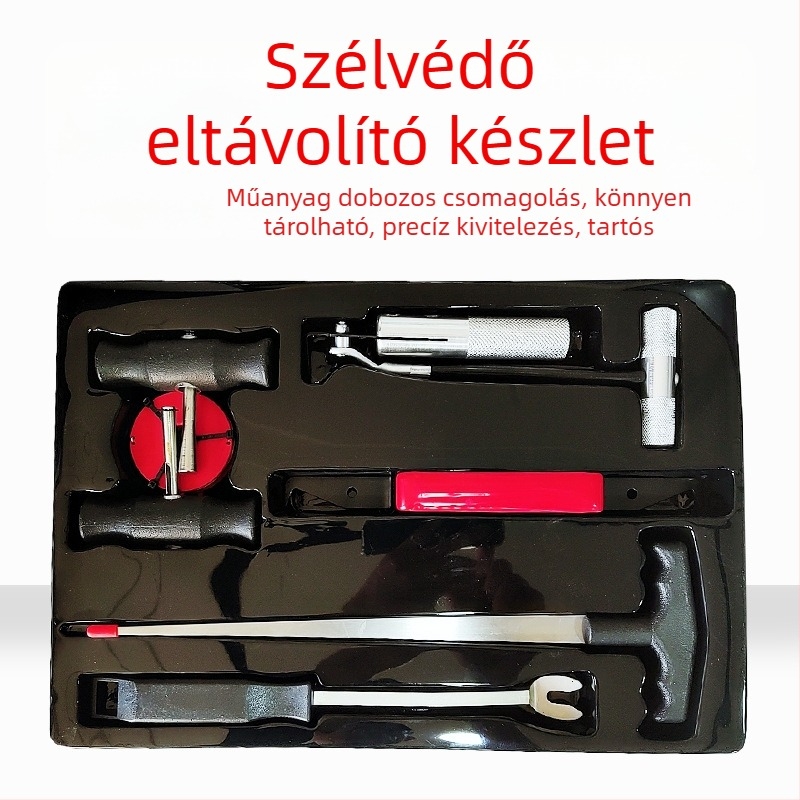 Autóüveg eltávolító készlet acélsodronnyal, hét darabos