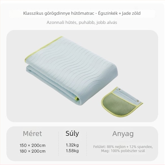 Összecsukható hűsítő matrac ice silk anyagból, azonnali hűsítés, gépi mosás, nyár, 1,5–1,8 m ágyhoz