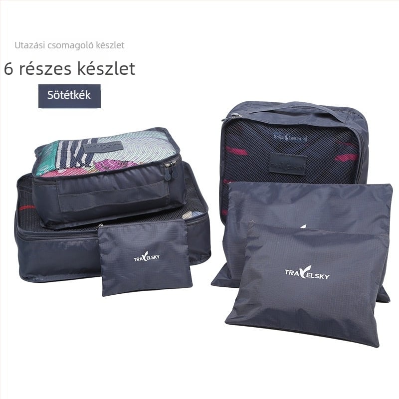 Hat darab kubus alakú utazási ruhatároló táska készlet