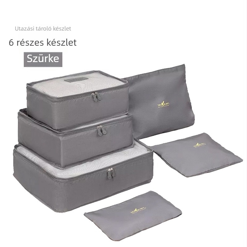 Hat darab kubus alakú utazási ruhatároló táska készlet