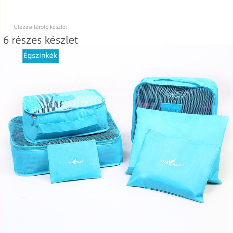 Hat darab kubus alakú utazási ruhatároló táska készlet