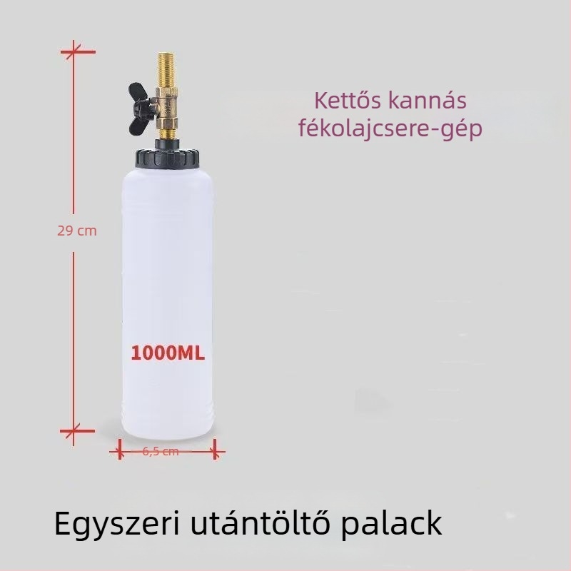 Pneumatikus fékfolyadék-cserélő készlet – 1000 ml töltőflakon, 750 ml pumpa, nyomásálló cső, levegőcsatlakozó és tömlő