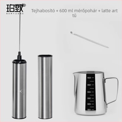 Tojáshabverő és keverőpálca, kávétejhabosító, kompakt kézi latte art készülék otthoni használatra