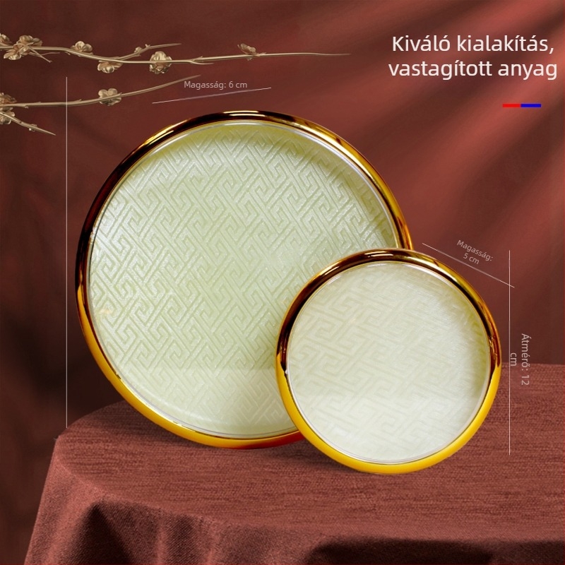 Átlátszó kerek ajándéktároló akril doboz belső arany szegéllyel, Bird's Nest, Cordyceps, American Ginseng, Sea Cucumber és Dendrobium készlethez