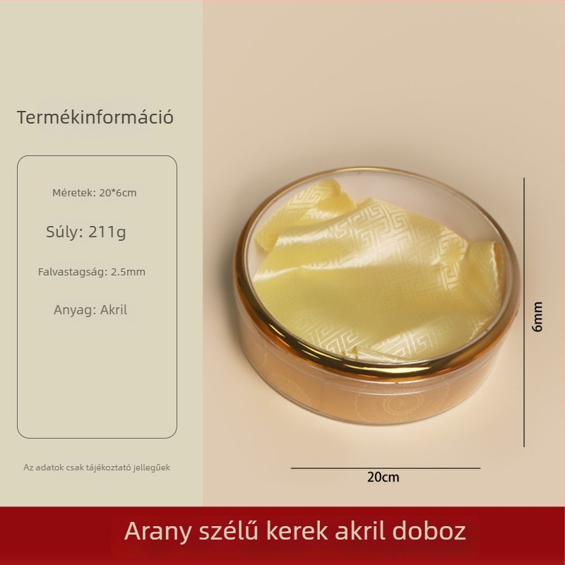 Átlátszó kerek ajándéktároló akril doboz belső arany szegéllyel, Bird's Nest, Cordyceps, American Ginseng, Sea Cucumber és Dendrobium készlethez
