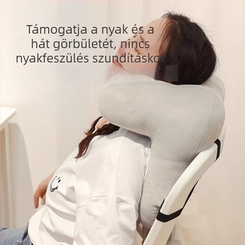 Toast alakú szundipárna irodai használatra — támogatja a hason és háton fekvést, ágyéki támasz és ölelő párna felnőtteknek és diákoknak