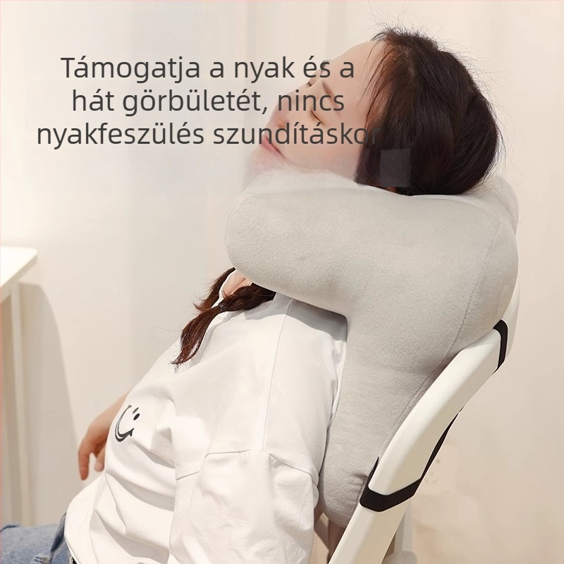 Toast alakú szundipárna irodai használatra — támogatja a hason és háton fekvést, ágyéki támasz és ölelő párna felnőtteknek és diákoknak