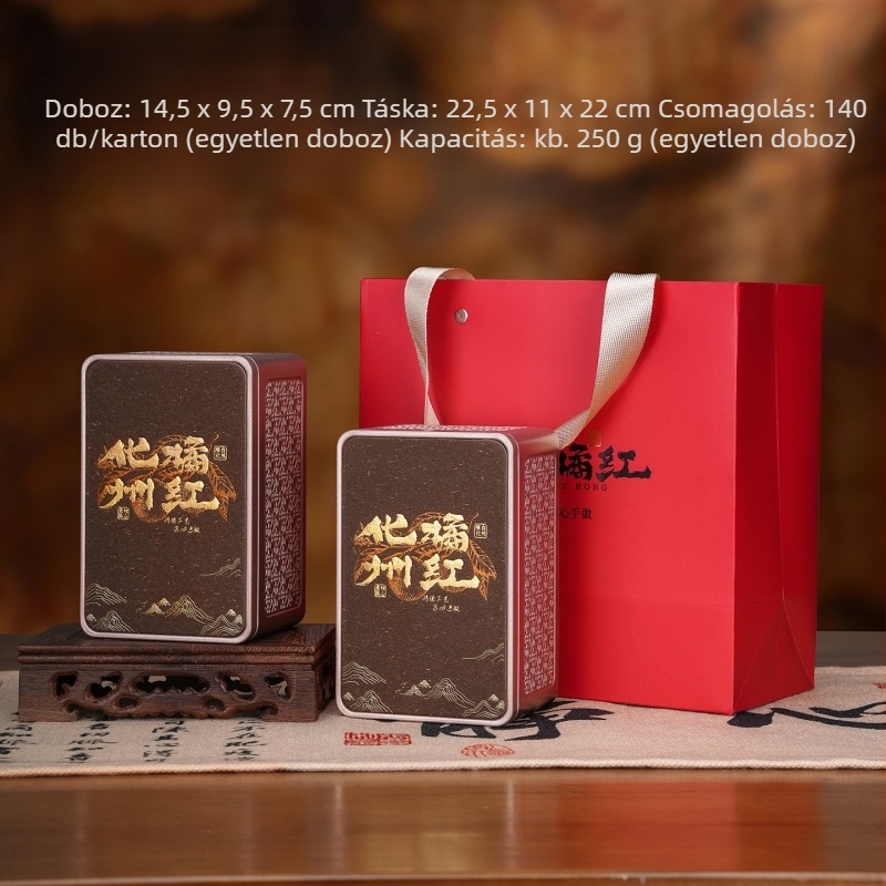 Huazhou narancs-vörös fém csomagoló doboz fogantyúval