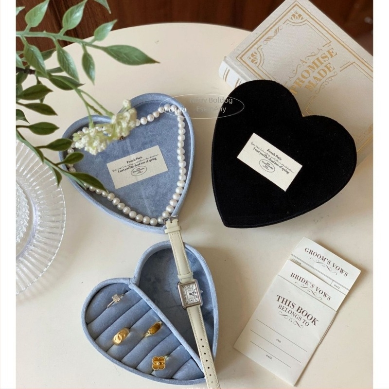 Dél-Franciaország stílusú szív alakú ékszerdoboz textil tároló, gyűrűk, fülbevalók, órák és nyakláncok számára.