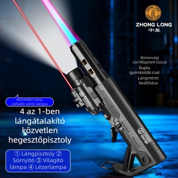 Zhonglong ZL-053B magas hőmérsékletű szivargyújtó, kültéri grillhez, újratölthető egyenes lángú gyújtó, hordozható szélálló torony