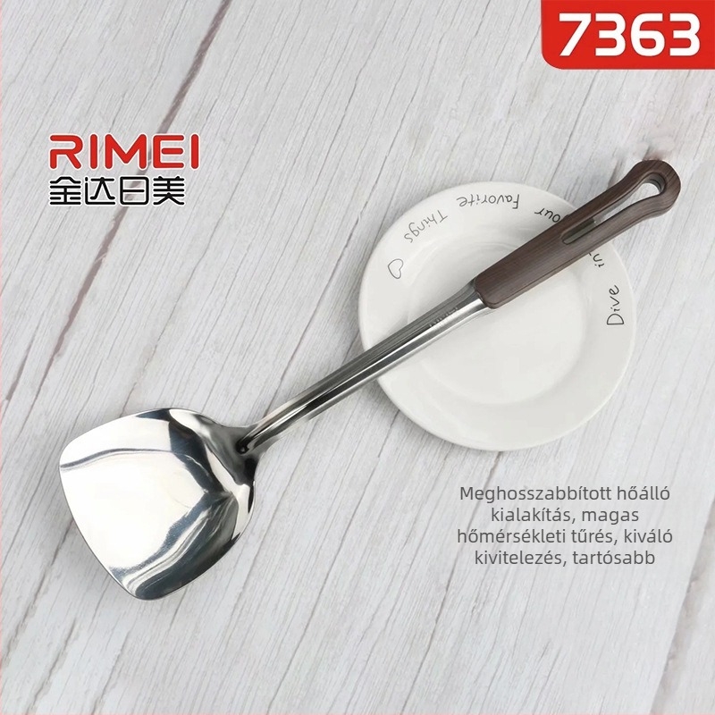 Rozsdamentes acél spatula tölgyfa nyéllel – könnyű, vastagabb konyhai eszköz
