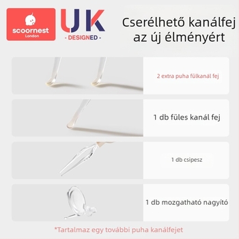 Baba fülkanál világító funkcióval, látható fülzsír eltávolító puha végű eszköz gyerekeknek