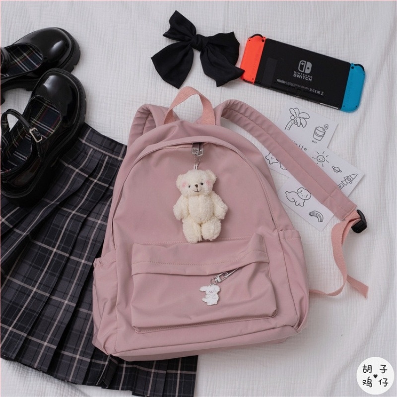 Női hátizsák japán stílusban, egyszínű, Harajuku Ulzzang ihletésű, nagy kapacitású egyetemi hátizsák két vállpánttal