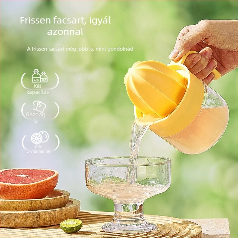Kézi citrusfacsaró pép szeparátorral, kompakt háztartási gyümölcsléprés