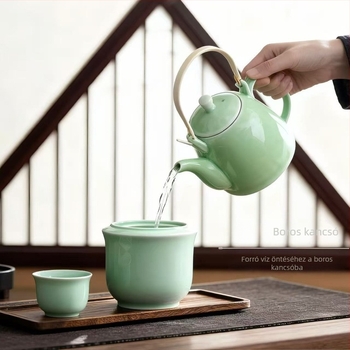 Porcelán likőrmelegítő készlet poharakkal, otthoni használatra, kínai stílusú