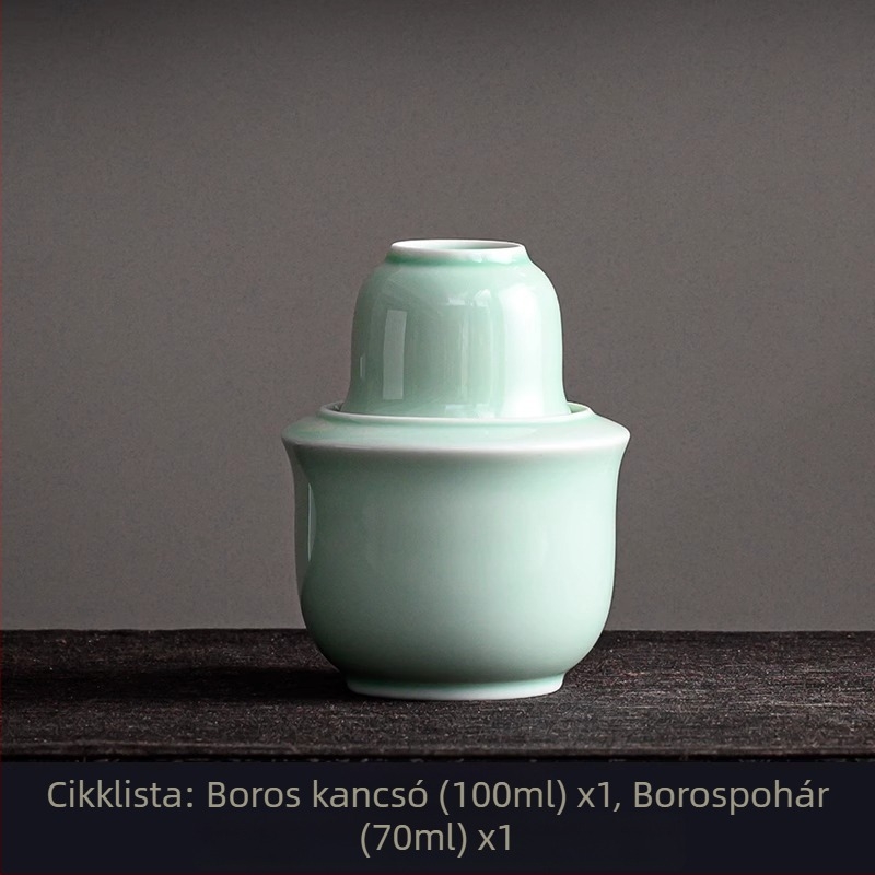 Porcelán likőrmelegítő készlet poharakkal, otthoni használatra, kínai stílusú