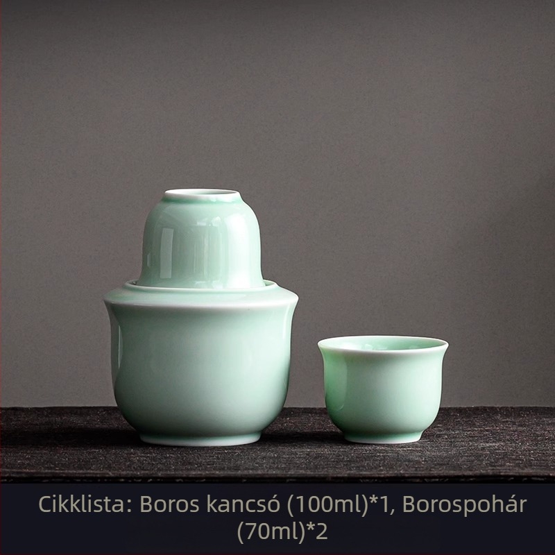 Porcelán likőrmelegítő készlet poharakkal, otthoni használatra, kínai stílusú