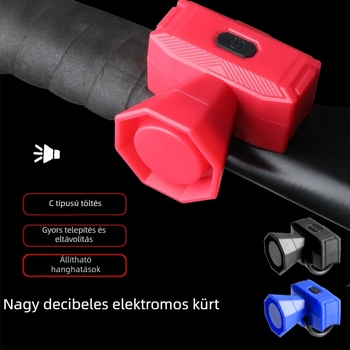 Type-C töltésű kerékpáros elektromos kürt, gyors szerelés, többhangú, állítható figyelmeztető csengő gyerekeknek