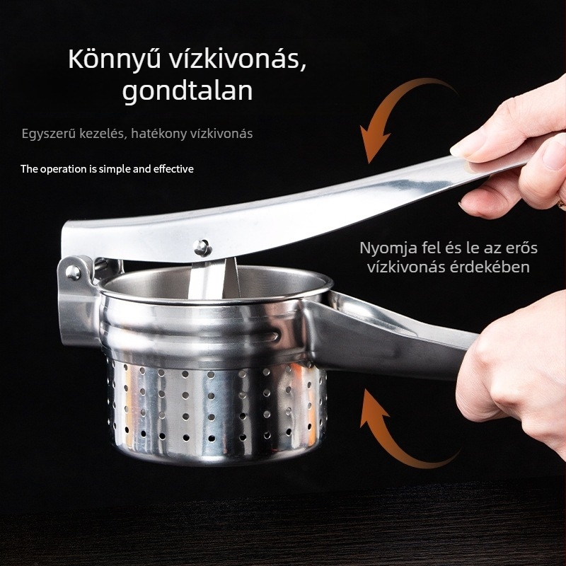Rozsdamentes acélból készült konyhai kézi facsaró, multifunkcionális