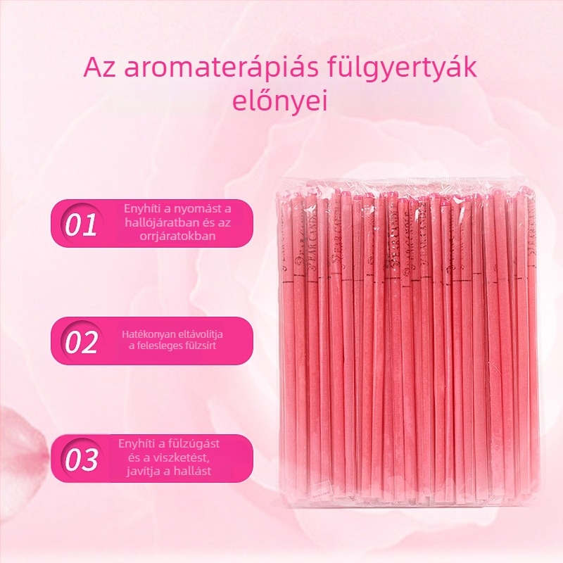 Aromaterápiás fültisztító gyertya – professzionális fültisztítás, vast viasz, egyenes kanóc, 100 darab