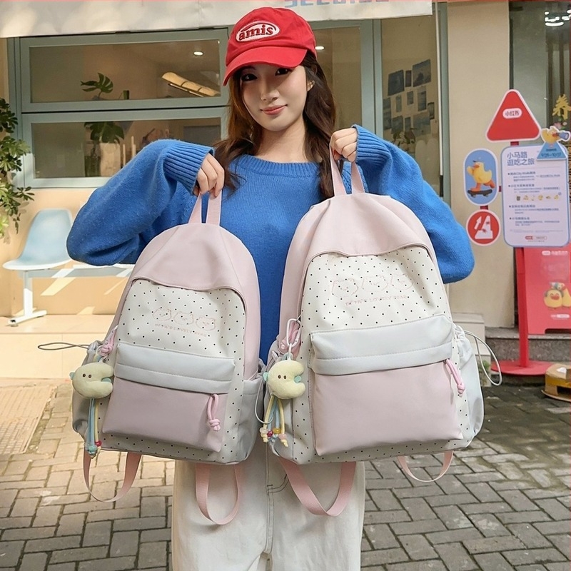 Harajuku stílusú japán iskolai hátizsák, könnyű és sokoldalú, színblokkolt dizájn, 20–35 liter, 14 hüvelykes laptophoz