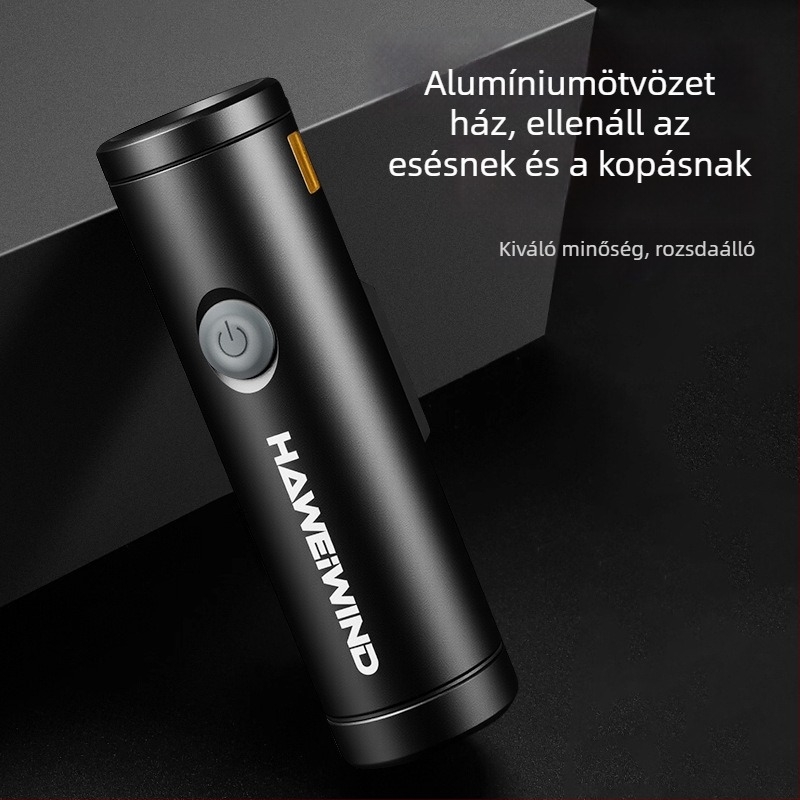 Haweiwind kerékpár első lámpa – alumíniumötvözet, nagy fényerejű, USB-töltés