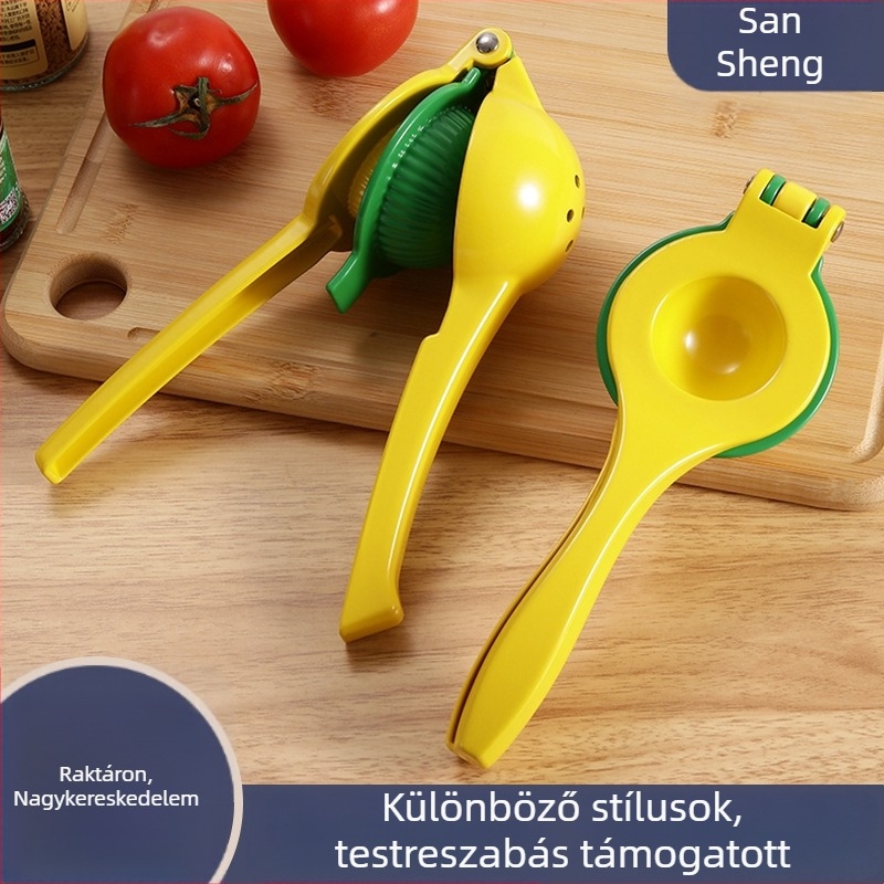 Kézi citromprés háromrétegű nyomóval, alumíniumötvözet, méretek 22,5 × 7,5 cm
