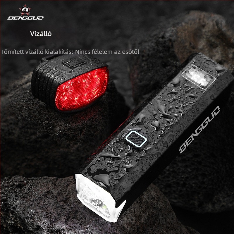 Bunguo USB-s kerékpárvilágítás: elülső és hátsó lámpa, nagy fényerővel éjszakai tekeréshez