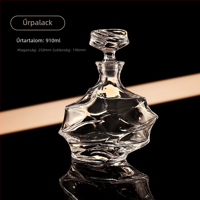 Európai stílusú kristály whiskyüveg dekanterrel és tárolóval