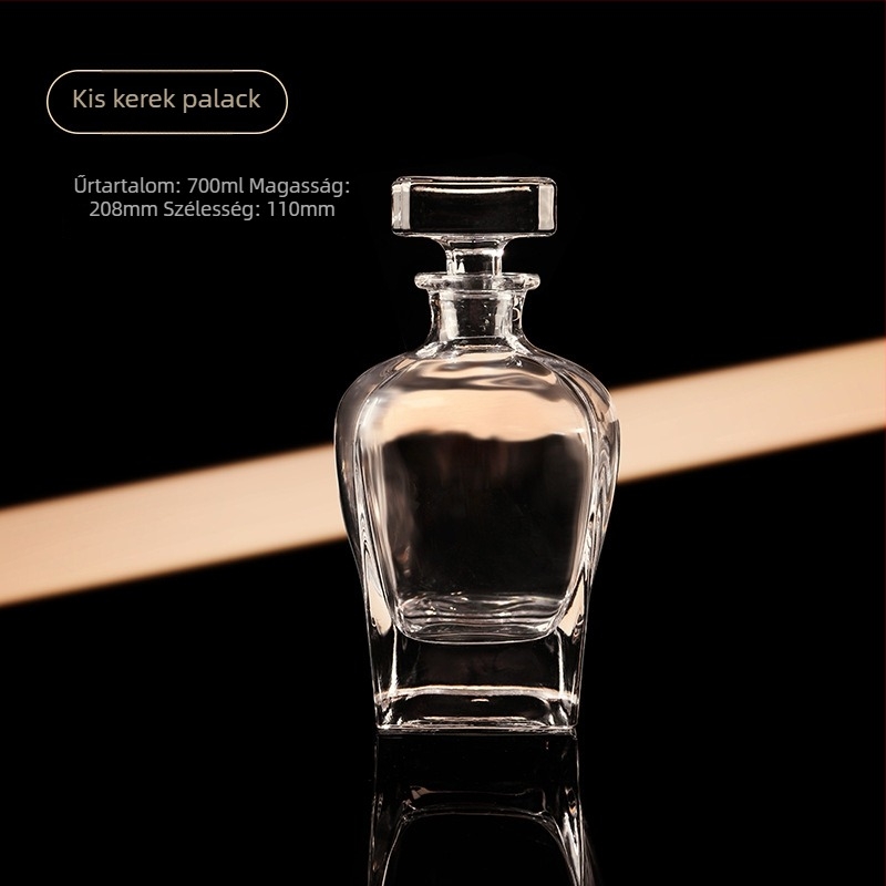 Európai stílusú kristály whiskyüveg dekanterrel és tárolóval