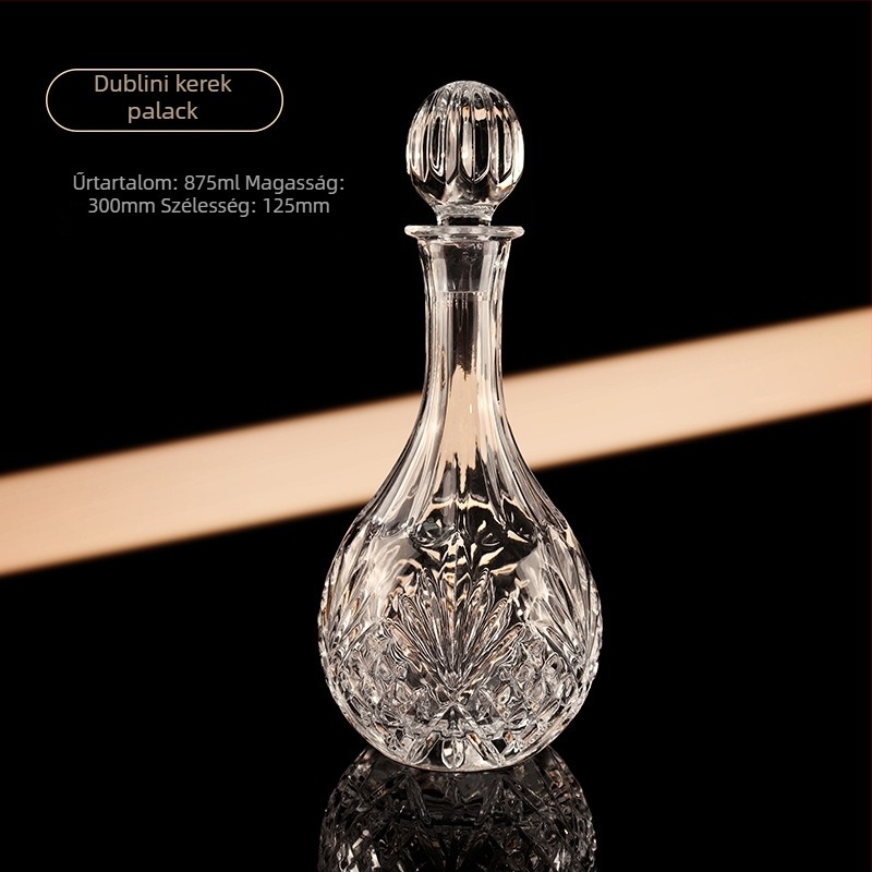 Európai stílusú kristály whiskyüveg dekanterrel és tárolóval