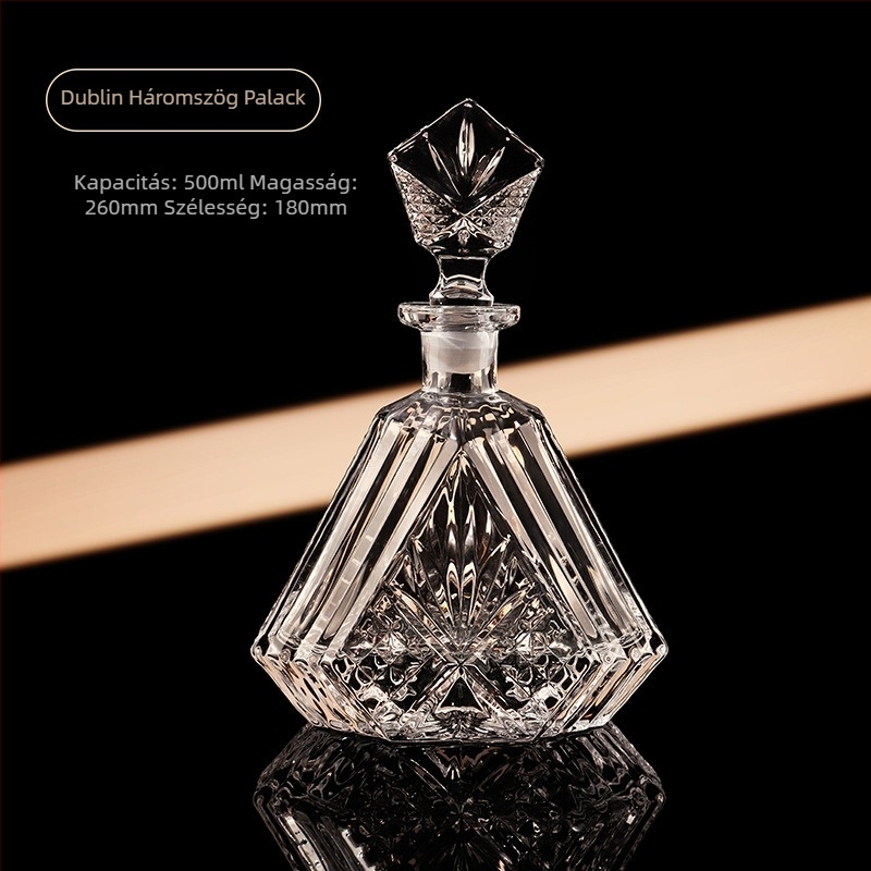 Európai stílusú kristály whiskyüveg dekanterrel és tárolóval
