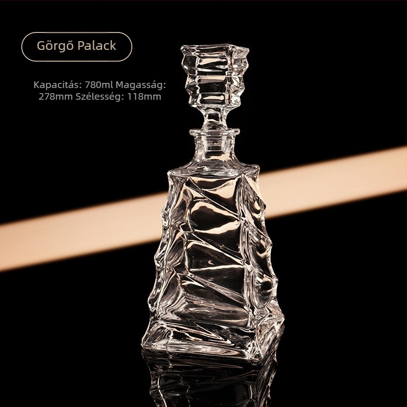 Európai stílusú kristály whiskyüveg dekanterrel és tárolóval