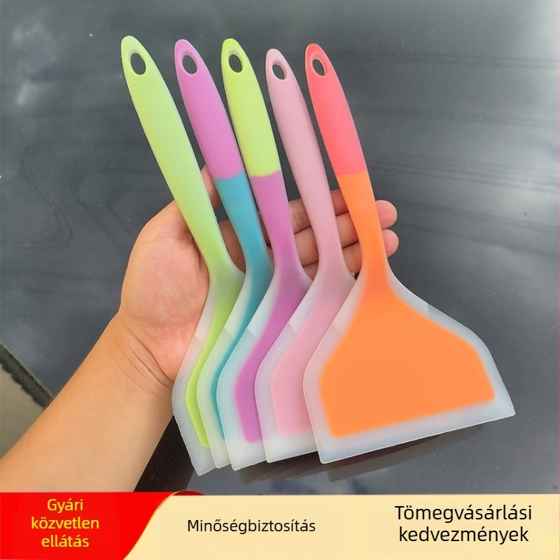 Silikon spatula, magas hőmérsékletnek ellenálló, tapadásmentes, palacsintákhoz és tojásos tekercshez, élelmiszer-minőségű