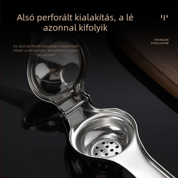 Rozsdamentes acélból készült vastagított citromfacsaró, háztartási kézi facsaró, logó nyomtatási lehetőséggel