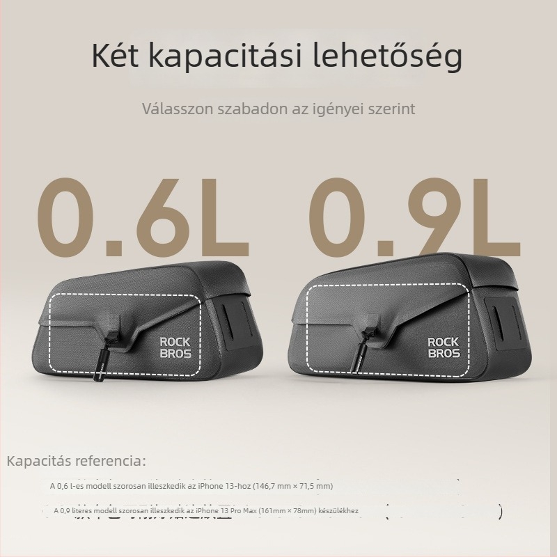 Mágneses, vízálló kerékpártáska az első felső vázcsőre és a nyereghez – út és terep kerékpárokhoz