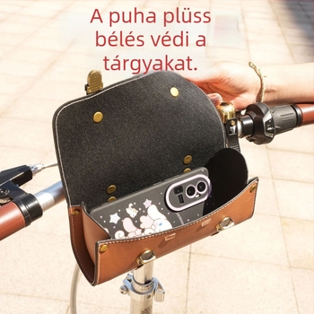 Bőr elülső táska hegyikerékpárhoz, vastag retro dizájn, összehajtható kerékpárokhoz és elektromos rollerekhez
