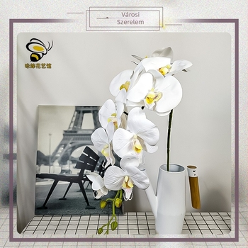 3D-nyomtatott, egy szárú, 9 virágú Phalaenopsis művirág dekoráció