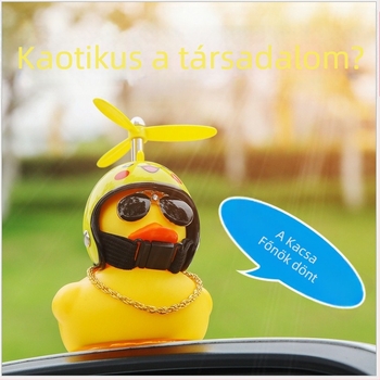 Sárga kacsa sisak formájú dísz kerékpárra és autóra