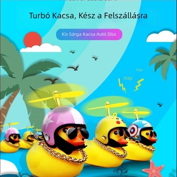 Sárga kacsa sisak formájú dísz kerékpárra és autóra